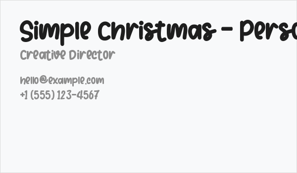 Simple Christmas - Personal use Business Card