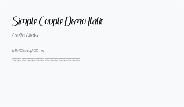 Simple Couple Demo Italic Business Card