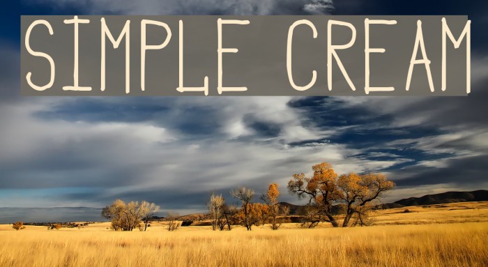 Simple Cream Font examples