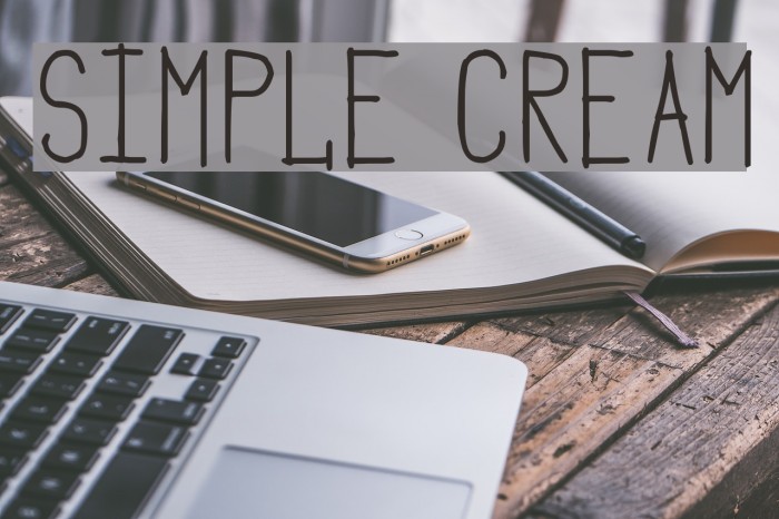 Simple Cream Font examples