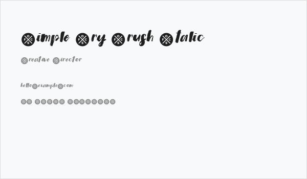 Simple Dry Brush Italic Business Card