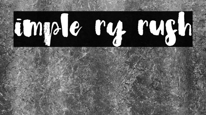 Simple Dry Brush Font examples