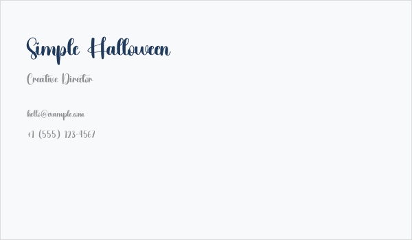 Simple Halloween Business Card