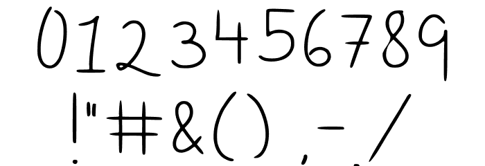 Simple Handwriting Regular Font OTHER CHARS