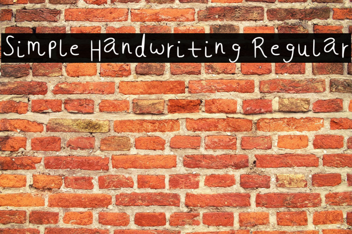 Simple Handwriting Regular Example 1