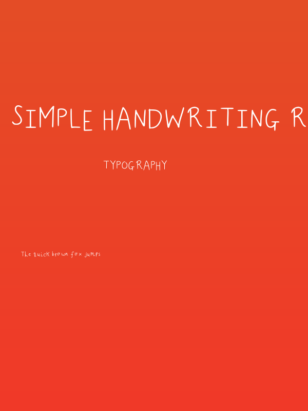 Simple Handwriting Regular Poster
