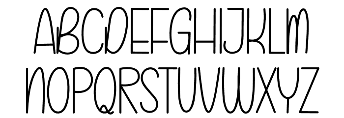 Simple Handwriting Font UPPERCASE