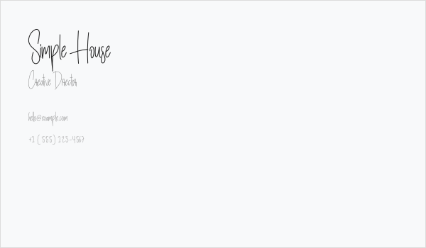 Simple House Business Card