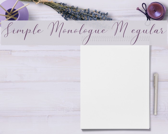 Simple Monologue DEMO Regular Font examples
