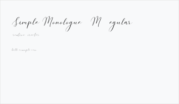 Simple Monologue DEMO Regular Business Card