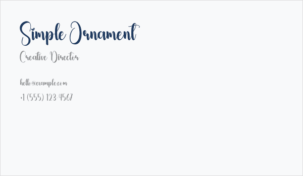 Simple Ornament Business Card