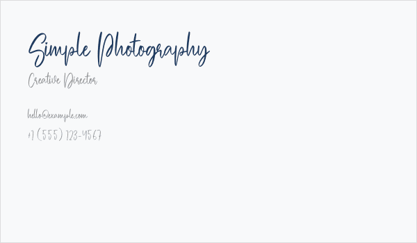 Simple Photography Business Card