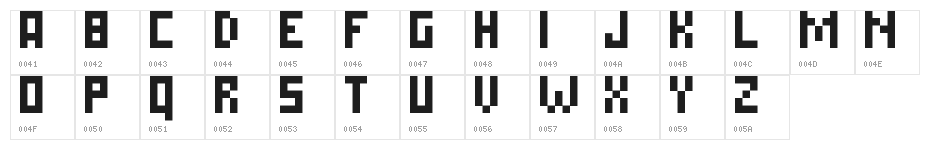 Simple Pixel Regular Character Map