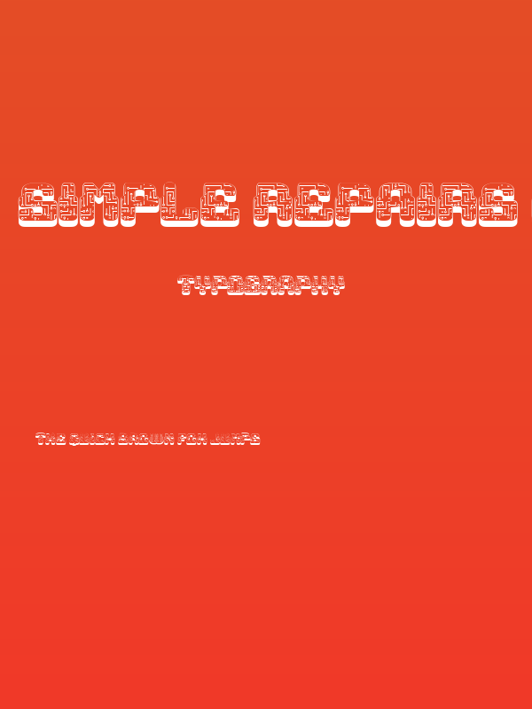 Simple Repairs Regular Poster