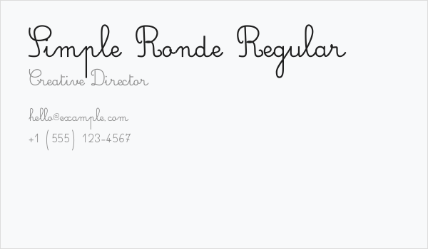 Simple Ronde Regular Business Card