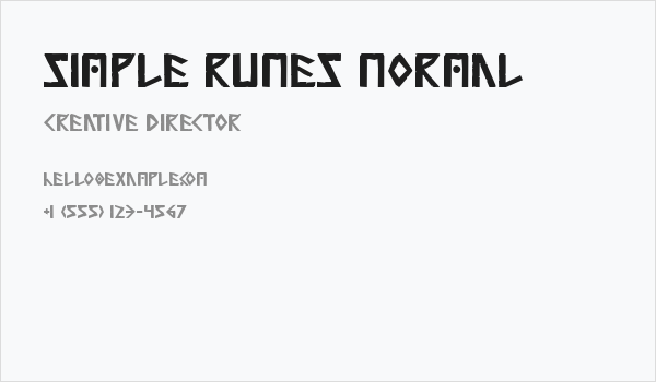 Simple Runes Normal Business Card