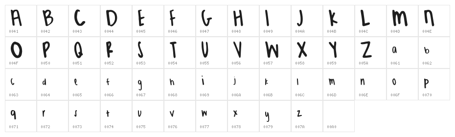 Simple Sass Regular Character Map
