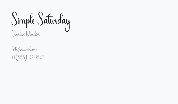 Simple Saturday Business Card