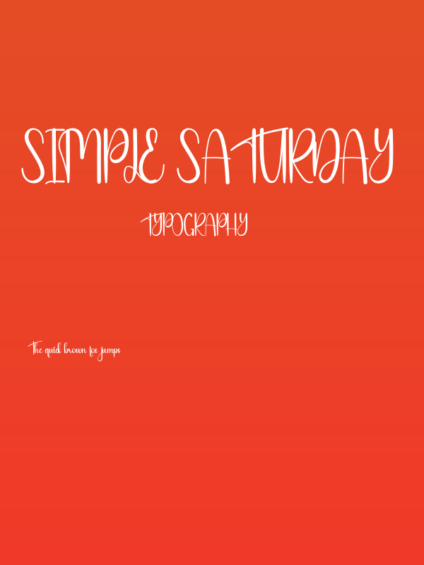 Simple Saturday Poster