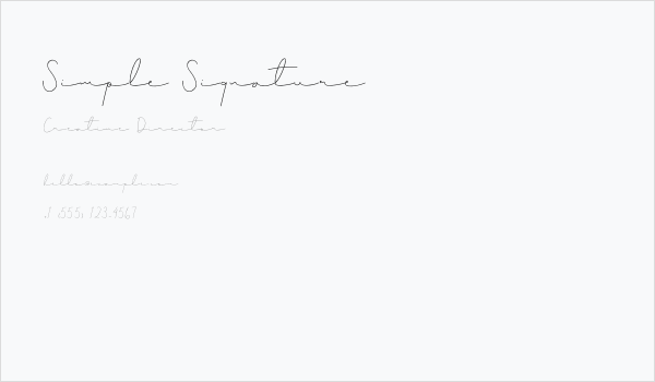 Simple Signature Business Card