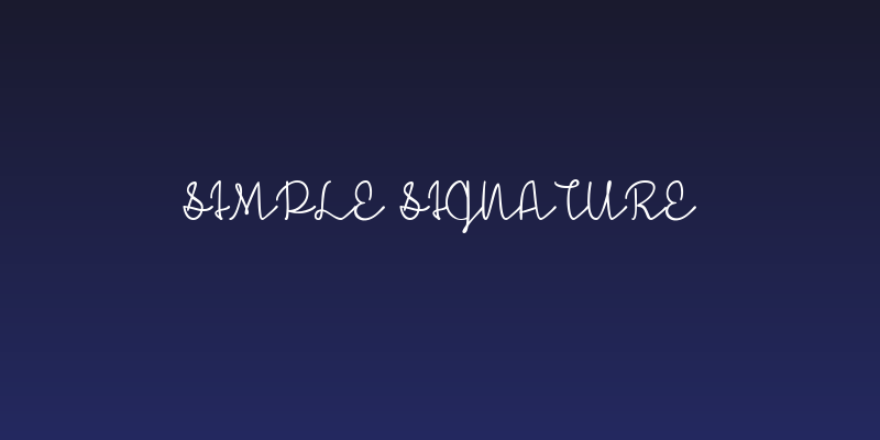 Simple Signature Social Header