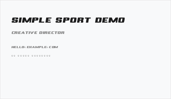 Simple Sport Demo Business Card