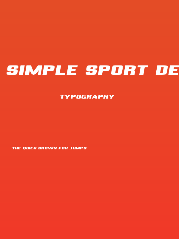 Simple Sport Demo Poster
