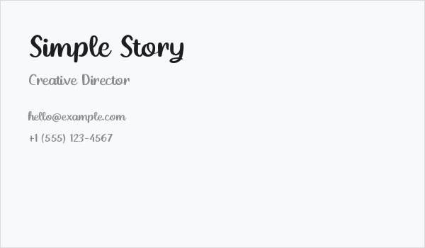 Simple Story Business Card