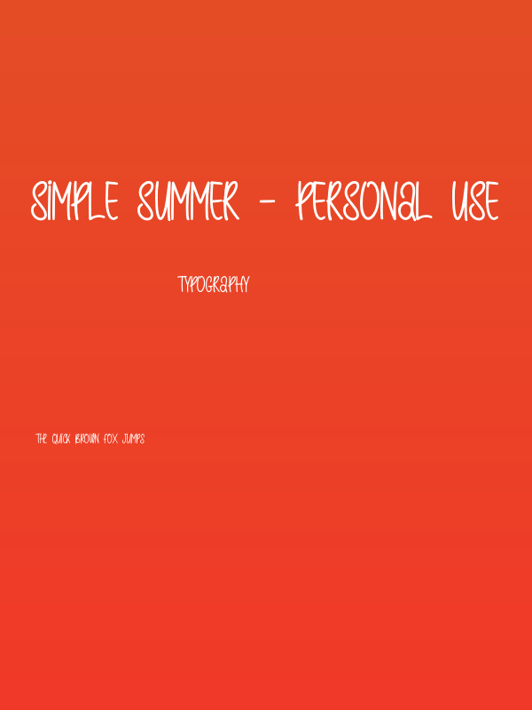 Simple Summer - Personal Use Poster