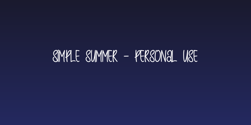 Simple Summer - Personal Use Social Header