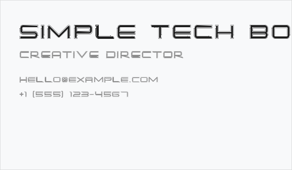 Simple Tech Bold 02 Business Card