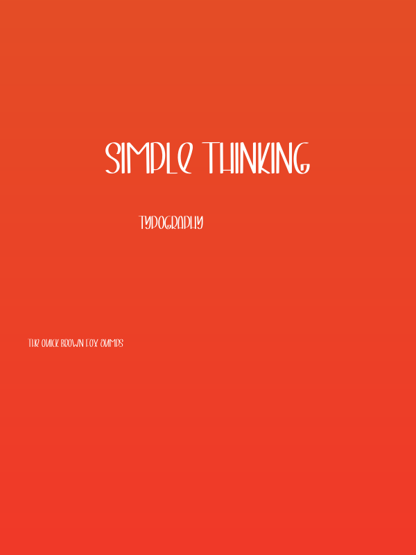 Simple Thinking Poster
