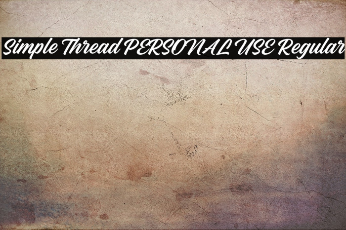 Simple Thread PERSONAL USE Regular Example 1