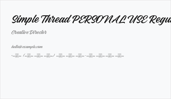 Simple Thread PERSONAL USE Regular Business Card
