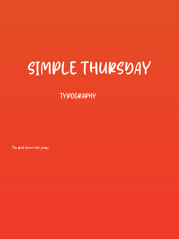 Simple Thursday Poster