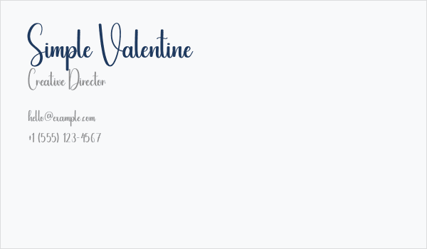 Simple Valentine Business Card