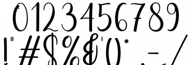 Simple Writing Font OTHER CHARS