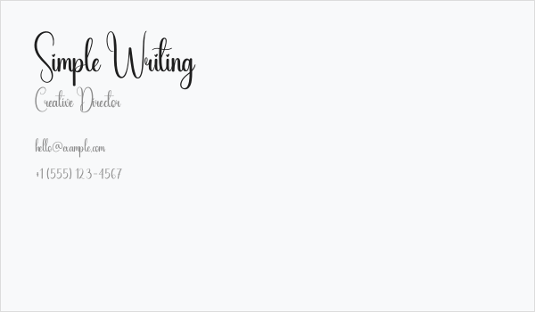 Simple Writing Business Card