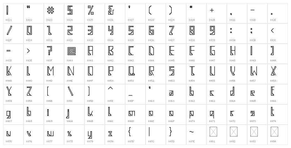 Simple racing line map by SPH Regular Character Map