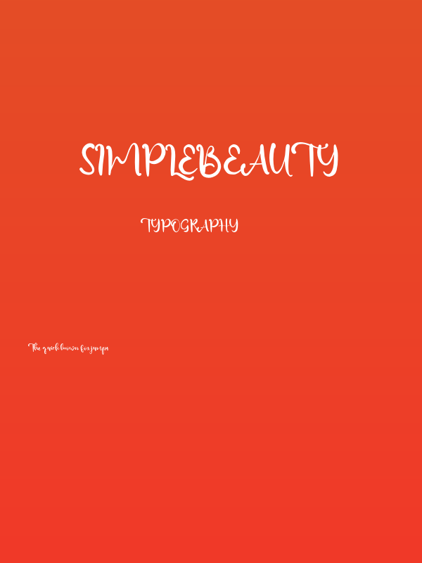 SimpleBeauty Poster