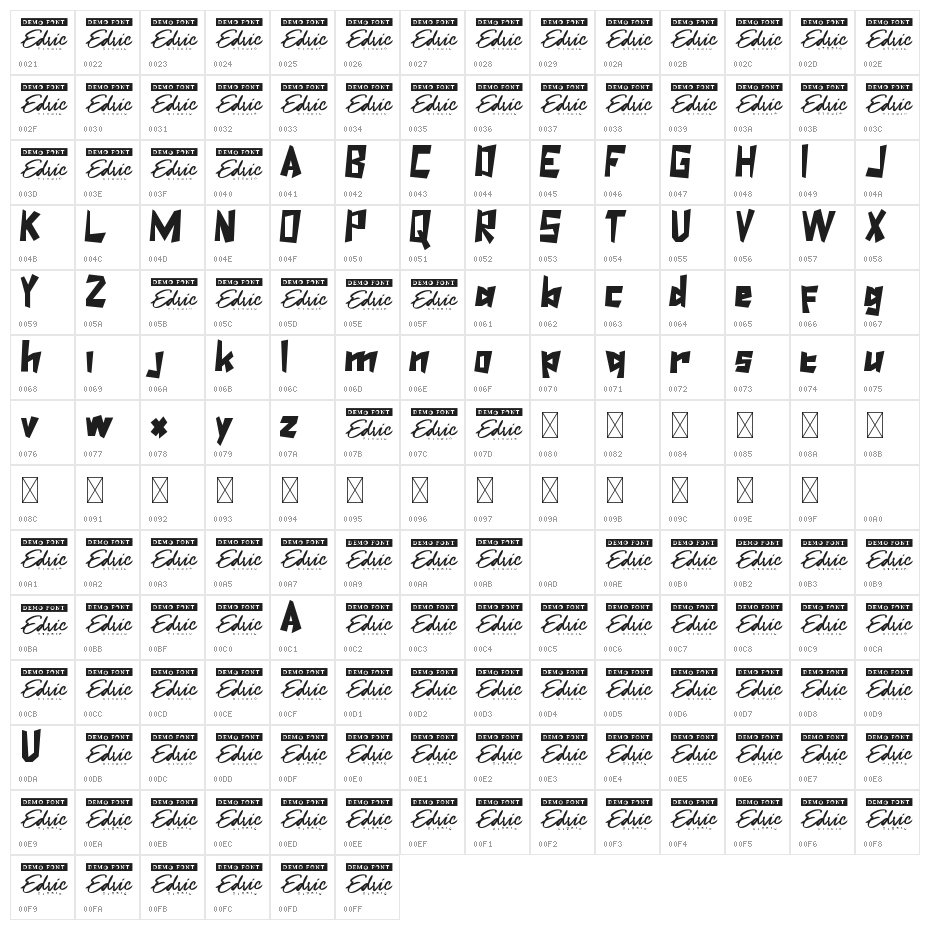 SimpleCharacter Demo Character Map