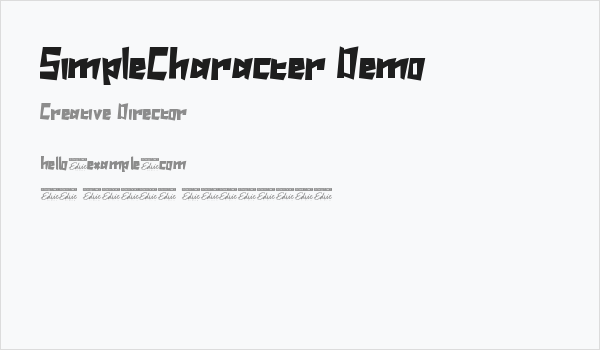 SimpleCharacter Demo Business Card