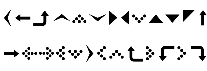 SimpleDirectionArrows Font LOWERCASE