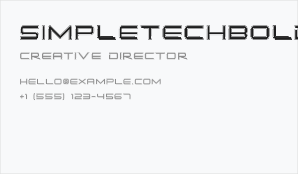 SimpleTechBold02 Business Card
