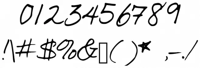 SimpleWriting Font OTHER CHARS