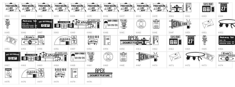 Simpler Times JL Character Map