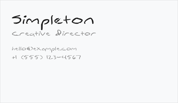 Simpleton Business Card
