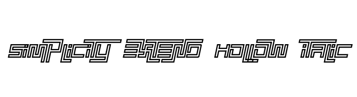 Simplicity Extend Hollow Italic  Free Fonts Download