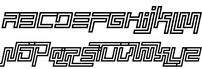 Simplicity Extend Hollow Italic Font LOWERCASE