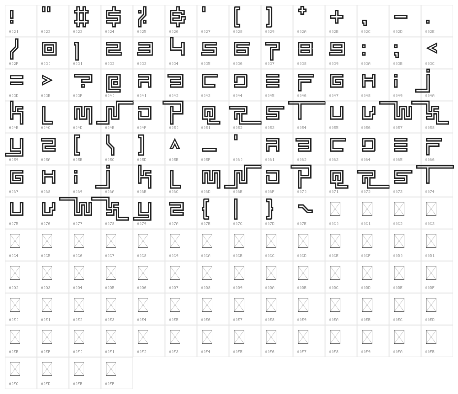 Simplicity Extend Hollow Character Map